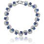 Feraco Blue Tennis Cubic Zirconia Bracelet for Mom Daughter Womens Classic 14K Plated Sapphire Bangle Crystal Jewelry Gifts