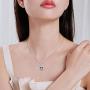 JUSTKIDSTOY Penguin Necklace for Women Family Necklace 925 Sterling Silver Mother Child Necklace Heart Pendant Cute Animal Penguin Jewelry Gift for Mom Daughter Loved Ones