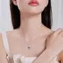JUSTKIDSTOY Penguin Necklace for Women Family Necklace 925 Sterling Silver Mother Child Necklace Heart Pendant Cute Animal Penguin Jewelry Gift for Mom Daughter Loved Ones
