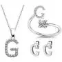 MepLife 3 Pack Alphabet Initial Rings Cubic Zirconia Letter Pendant Necklace Ear Studs for Women Girls Jewelry Sets MepLife 3 Pack Alphabet Initial Rings Cubic Zirconia Letter Pendant Necklace Ear Studs for Women Girls Jewelry Sets