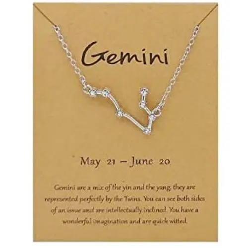 Rhinestone Zodiac Pendant Necklace for Women Girls.Silver Crystal 12 Constellation Necklaces Horoscope Sign Star Gemini Necklace Friendship Jewelry Rhinestone Zodiac Pendant Necklace for Women Girls.Silver Crystal 12 Constellation Necklaces Horoscope Sign Star Gemini Necklace Friendship Jewelry
