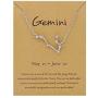 Rhinestone Zodiac Pendant Necklace for Women Girls.Silver Crystal 12 Constellation Necklaces Horoscope Sign Star Gemini Necklace Friendship Jewelry