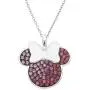 Disney Womens Jewelry Minnie Mouse Silver Plated Multi Pink Crystal Pendant, 18'' Disney Womens Jewelry Minnie Mouse Silver Plated Multi Pink Crystal Pendant, 18''