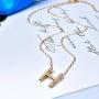 Hidepoo Large Letter Necklace for Women – 14k Gold Filled Cubic Zirconia Initial Pendant Necklace, Big 26 Alphabet Monogram Letter Name Necklace for Women Girl
