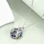 Hummingbird Necklace Gifts for Women Sterling Silver Bird Pendant Necklace with Blue/Purple Crystal Jewelry for Girls