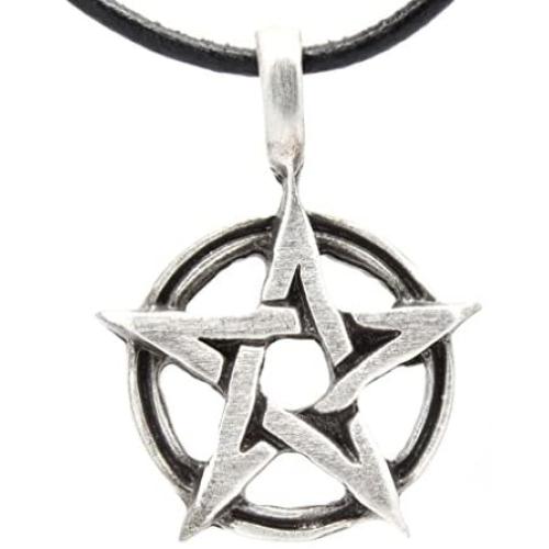 Trilogy Jewelry Pewter Classic Pagan Wiccan Pentagram Pendant on Leather Necklace