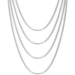 VNOX Stainless Steel 1mm-4mm Round Snake Chain Necklace for Women Girl