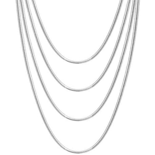VNOX Stainless Steel 1mm-4mm Round Snake Chain Necklace for Women Girl