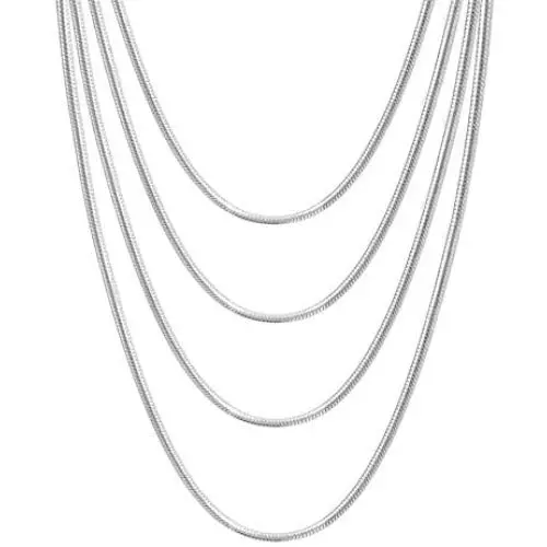 VNOX Stainless Steel 1mm-4mm Round Snake Chain Necklace for Women Girl