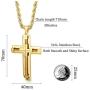 Udalyn Stainless Steel Cross Necklace for Men Women Silver Gold Chain Cross Pendant Necklace Simple Jewelry Gifts, 28 Inches Chain