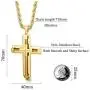Udalyn Stainless Steel Cross Necklace for Men Women Silver Gold Chain Cross Pendant Necklace Simple Jewelry Gifts, 28 Inches Chain Udalyn Stainless Steel Cross Necklace for Men Women Silver Gold Chain Cross Pendant Necklace Simple Jewelry Gifts, 28 Inches Chain