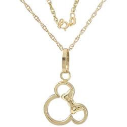 Disney Jewelry Mickey or Minnie Mouse 14K Yellow Gold Pendant Necklace, 18''