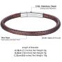 ChainsPro Custom Engraving, Waterproof Braided Rope Leather Bracelet, for Men/Women, Boyfriend Gift, 18/20/22CM (Send Gift Box)