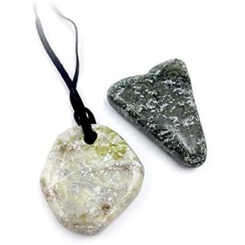 Irish Connemara Marble Wishing Stone Pendant and Love Stone