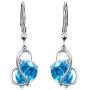 YinShan Austria Blue Zircon Jewelry 925 Sterling Silver CZ Butterfly Wing Simple Teardrop Dangle Earrings and Necklace