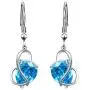 YinShan Austria Blue Zircon Jewelry 925 Sterling Silver CZ Butterfly Wing Simple Teardrop Dangle Earrings and Necklace