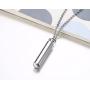 Mealguet Jewelry Free-Engraving Personalized Stainless Steel Cylinder Remembrance Memorial Ash Cremation Urn Pendant Necklace