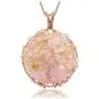 Top Plaza Healing Crystal Rose Quartz Stone Pendant Necklace Tree of Life Wire Wrapped Necklaces Handmade Reiki Gemstone Jewelry for Womens Top Plaza Healing Crystal Rose Quartz Stone Pendant Necklace Tree of Life Wire Wrapped Necklaces Handmade Reiki Gemstone Jewelry for Womens