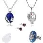 YouU Vampire Diaries Elena Gilbert Opening Vervain Locket Pendant Necklace and Daywalking Katherine Necklace Pendant Charm Necklace-Royal Blue Diamond Stud Earrings stephan ring YouU Vampire Diaries Elena Gilbert Opening Vervain Locket Pendant Necklace and Daywalking Katherine Necklace Pendant Charm Necklace-Royal Blue Diamond Stud Earrings stephan ring