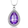 2pcs Sofia Amulet Necklace Teardrop Amethyst Pendant Necklace Sofia The First Princess Costumes Jewelry Girls Necklace 2pcs Sofia Amulet Necklace Teardrop Amethyst Pendant Necklace Sofia The First Princess Costumes Jewelry Girls Necklace