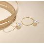 FANCIME White/Yellow Gold Plated 925 Sterling Silver Dangle Drop Pearl Endless Hoop Earrings Dainty Fine Jewelry For Women Girls