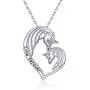 Bolelis Unicorn Necklace for Women Girl - Sterling Silver Cute Mother Daughter Horse in Heart Pendant Necklace Jewelry,Rolo Chain 18 Inches (Unicorn Necklace) Bolelis Unicorn Necklace for Women Girl - Sterling Silver Cute Mother Daughter Horse in Heart Pendant Necklace Jewelry,Rolo Chain 18 Inches (Unicorn Necklace)