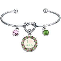 BLEOUK AKA Sorority Gift Sorority Bracelet Paraphernalia AKA Charm Bracelet AKA Graduation Gifts for Women
