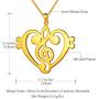 Beautlace Womens Musical Note Necklace Silver/18K Gold Black Gun Plated Treble Clef Music Note Jewelry Gifts for Music Lover