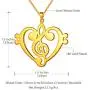 Beautlace Womens Musical Note Necklace Silver/18K Gold Black Gun Plated Treble Clef Music Note Jewelry Gifts for Music Lover