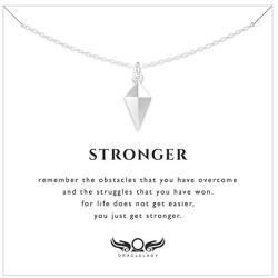 Diamond Spike Sterling Silver Necklace - Inspirational Jewelry Gift for Women Birthday Dainty Simple Minimalist