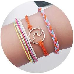 ZHEPIN 3PCS Braided Rope Bracelet Set Handmade Waterproof Wrap Bracelet Charm Woman Kids …