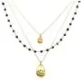 Satya Jewelry Classics Onyx Lotus and Tree of Life Triple-Chain Necklace (18-Inch) Satya Jewelry Classics Onyx Lotus and Tree of Life Triple-Chain Necklace (18-Inch)