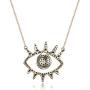 SUPRAONE Blue Evil Eye Pendant Necklace 925 Sterling Silver Cubic Zirconia CZ Fine Jewelry Set for Women Girls Chain Adjustable 15'' + 2'' Extensioner Chain,Free Christmas Gifts