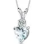 14 Karat White Gold Heart Shape 0.75 Carats Aquamarine Diamond Pendant 14 Karat White Gold Heart Shape 0.75 Carats Aquamarine Diamond Pendant
