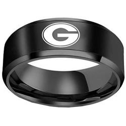 Sping Jewelry Georgia Bulldogs Primary Ring NCAA Team Titanium Steel Band Size5-13
