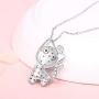 Bolelis Color Kitty Cat Necklace - 925 Sterling Silver Cute Cat Pendant Necklaces for Christmas Jewelry Gift for Little Girls Cat Lover Daughter