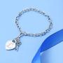 malyunin Initial Bracelets Key Heart Charm Bracelets for Women Charms Bracelet for Girls Stainless Steel Bracelet 26 Letters Jewelry Birthday A-Z
