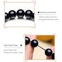 CARSHIER 8PCS Feng Shui Good Luck Bracelets for Men Women Obsidian Bead Chinese Dragon Lucky Charm Bracelet Pixiu Pi Yao Attract Wealth Money Feng Shui Jewelry Adjustable Elastic