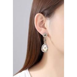 mecresh Flower Teardrop Earring and Bracelets Silver/Gold/Champagne Bridal Jewelry Sets for Women