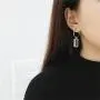 Razor Blade Hoop Earrings Dangle Simple Geometric Circle Chain Blade Shaped Dangle Drop Earrings for Women Girls Jewelry Gifts