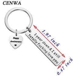 CENWA 1st 5th 10th 20th Wedding Anniversary Keychain for Couples First Anniversary Five Ten Twenty Years Anniversary Jewelry