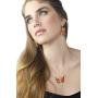 Gold Plated 925 Silver Butterfly Necklace and Dangle Earring Set Handmade Polymer Clay, 16.5'' Gold Filled