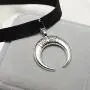 TseanYi Boho Moon Pendant Necklace Black Silk Ribbon Choker Necklace Chain Sexy 90s Necklaces Jewelry for Women and Girls
