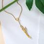 SENFAI Heart Shaped Arrow Y Necklace with Name 18 + 2 in Made of PVD Gold Plated Stainless Steel