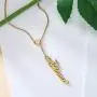 SENFAI Heart Shaped Arrow Y Necklace with Name 18 + 2 in Made of PVD Gold Plated Stainless Steel