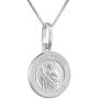 Dainty Sterling Silver St Jude Medal Necklace 1/2 inch Round Italy 0.8mm Chain