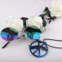 BOMAIL Hippie Dressing Accessory Set Hippie Glasses and Peace Sign Necklace