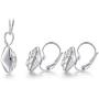 Bella Drop Earrings and Necklace set Made with Swarovski Crystals, Rhodium Plated Square Crystal Earring Pendant Choker Jewelry set for Women and Girls