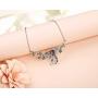 PZ Paz Creations 925 Sterling Silver Floral Swirl Gemstone Statement Necklace
