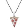 Iced Out Pizza Pendant Necklace Full Paved AAA+ Cubic Zircon Gold Silver Color Hip Hop Jewelry Gift for Men Women
